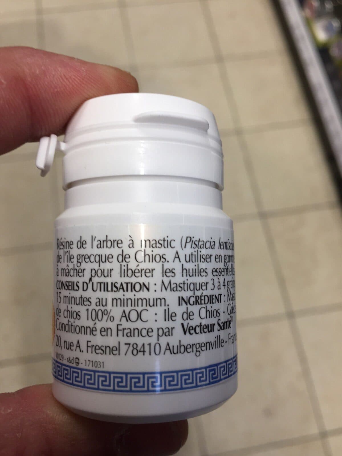 Vecteur sante Mastic de l'ile de chios packshot