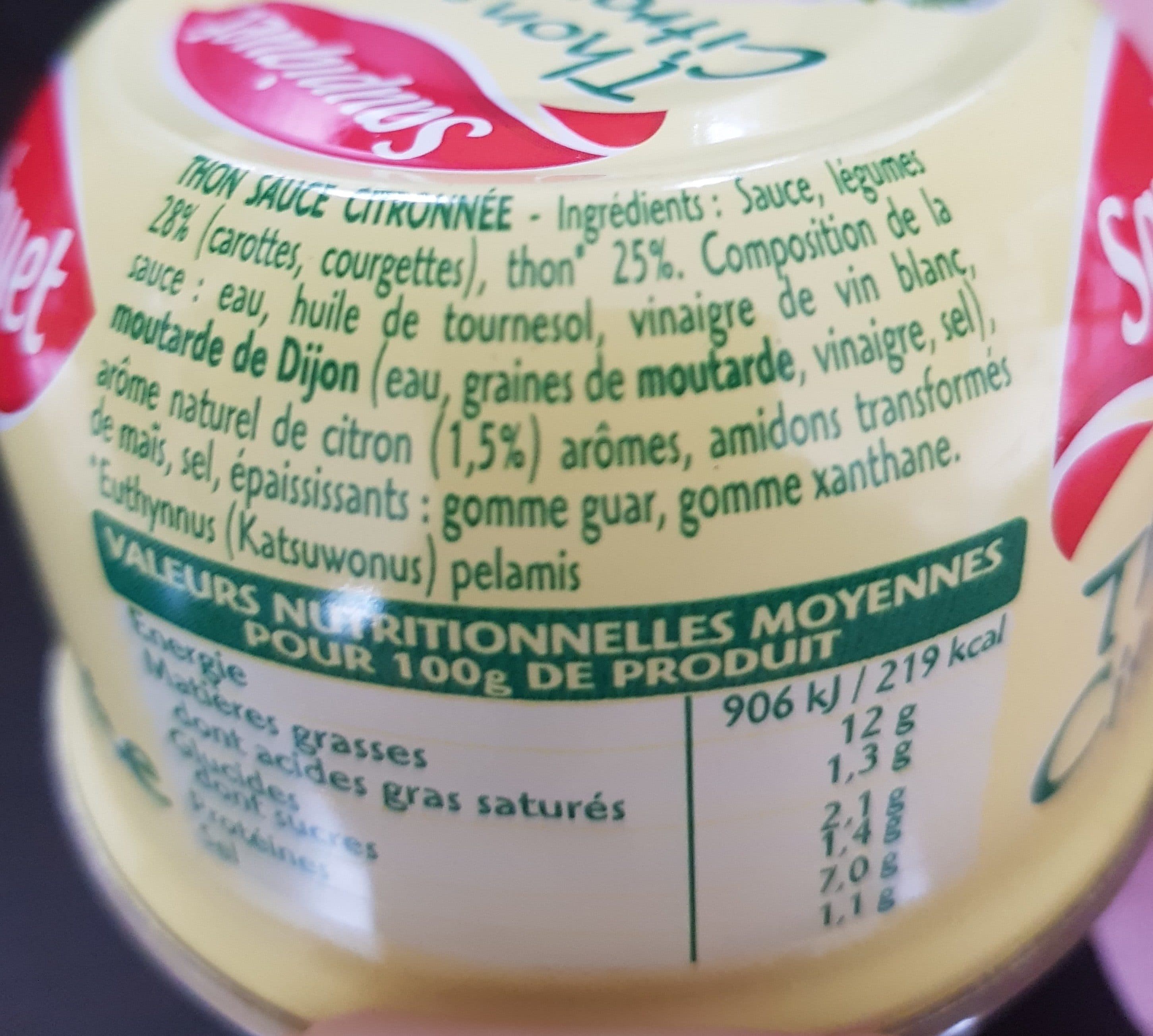 Saupiquet Thon sauce citronnée packshot