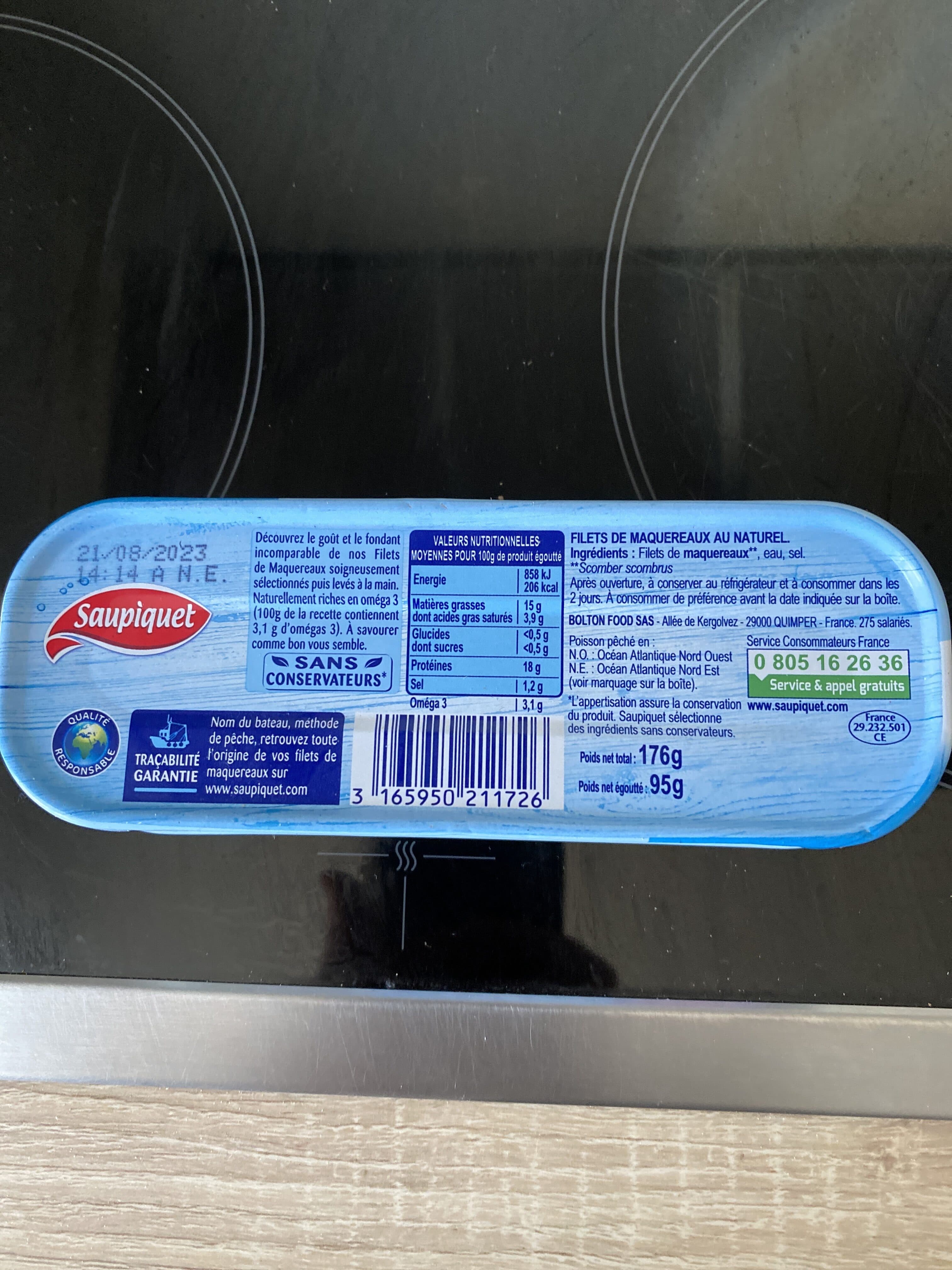 Saupiquet Filet de maquereaux au naturel packshot