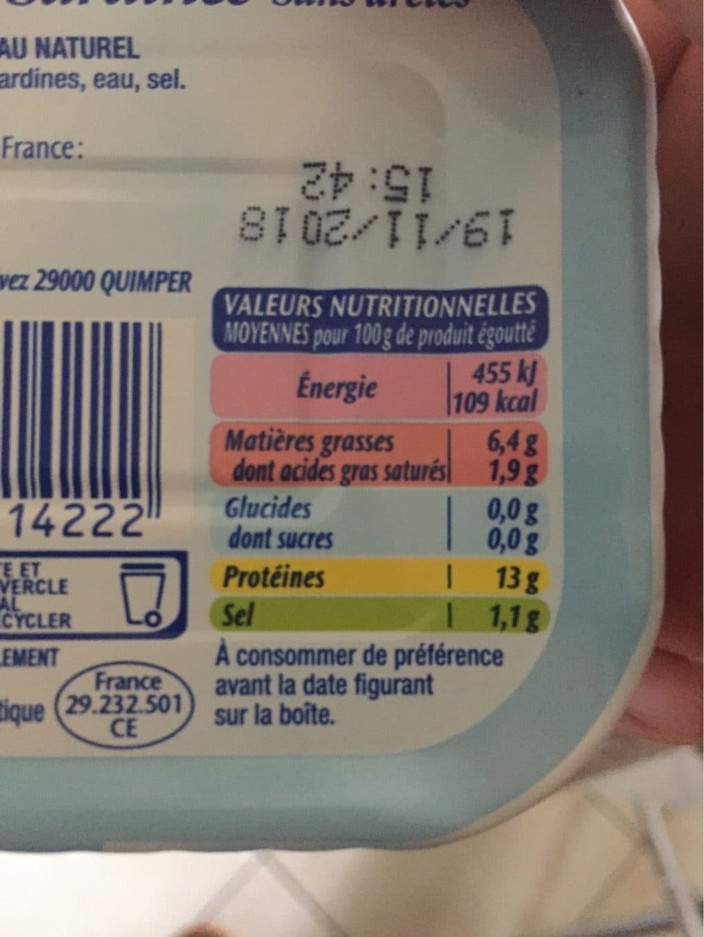 Saupiquet Filets de sardines sans arêtes au naturel packshot