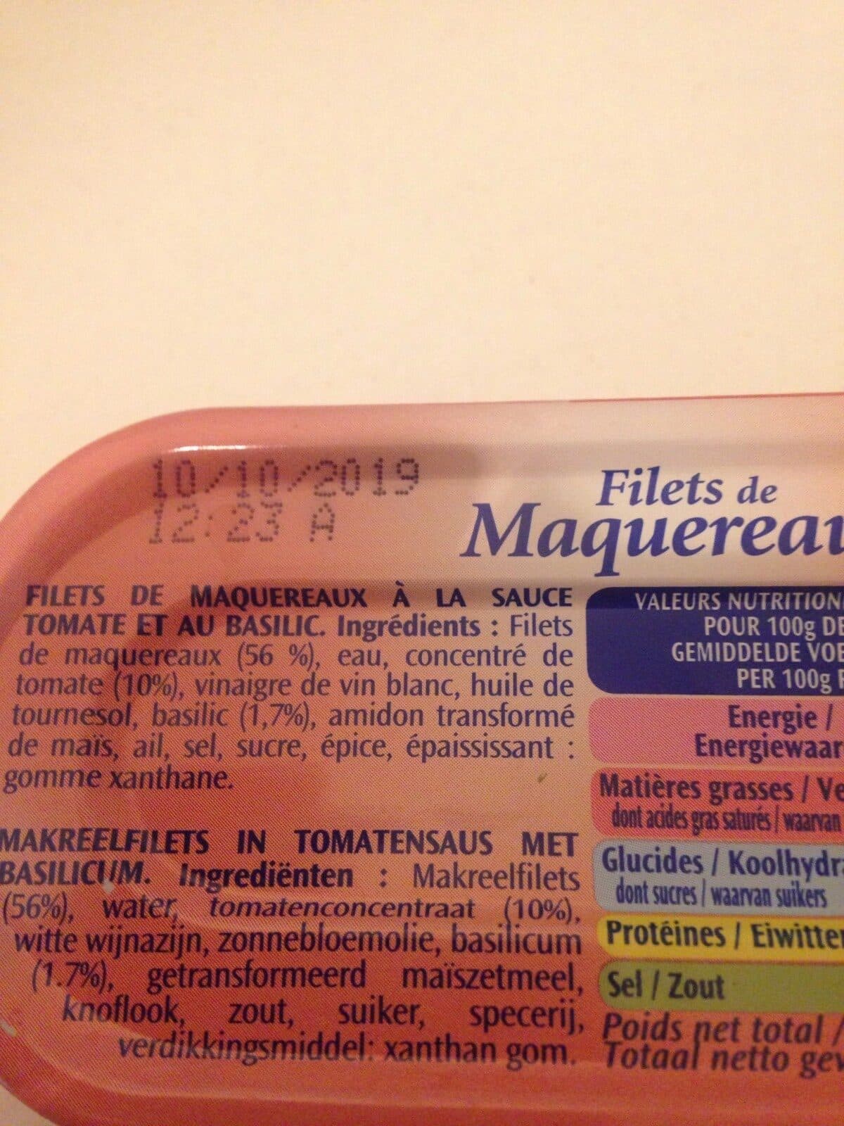 Saupiquet Saupiquet filets de maquereaux tomate basilic packshot