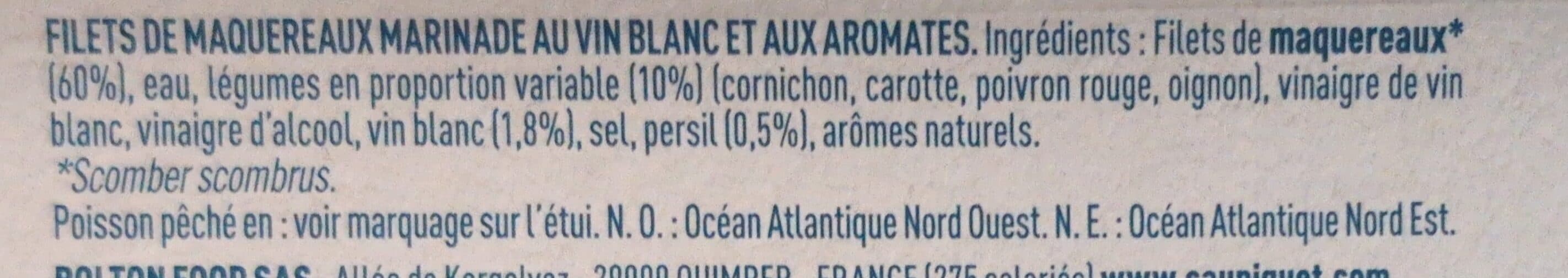 Saupiquet Filets de maquereaux au vin blanc & aromates packshot