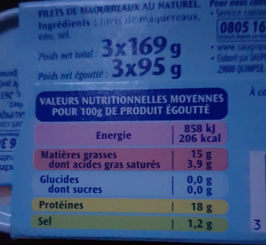 Saupiquet Filets de maquereaux au Naturel packshot