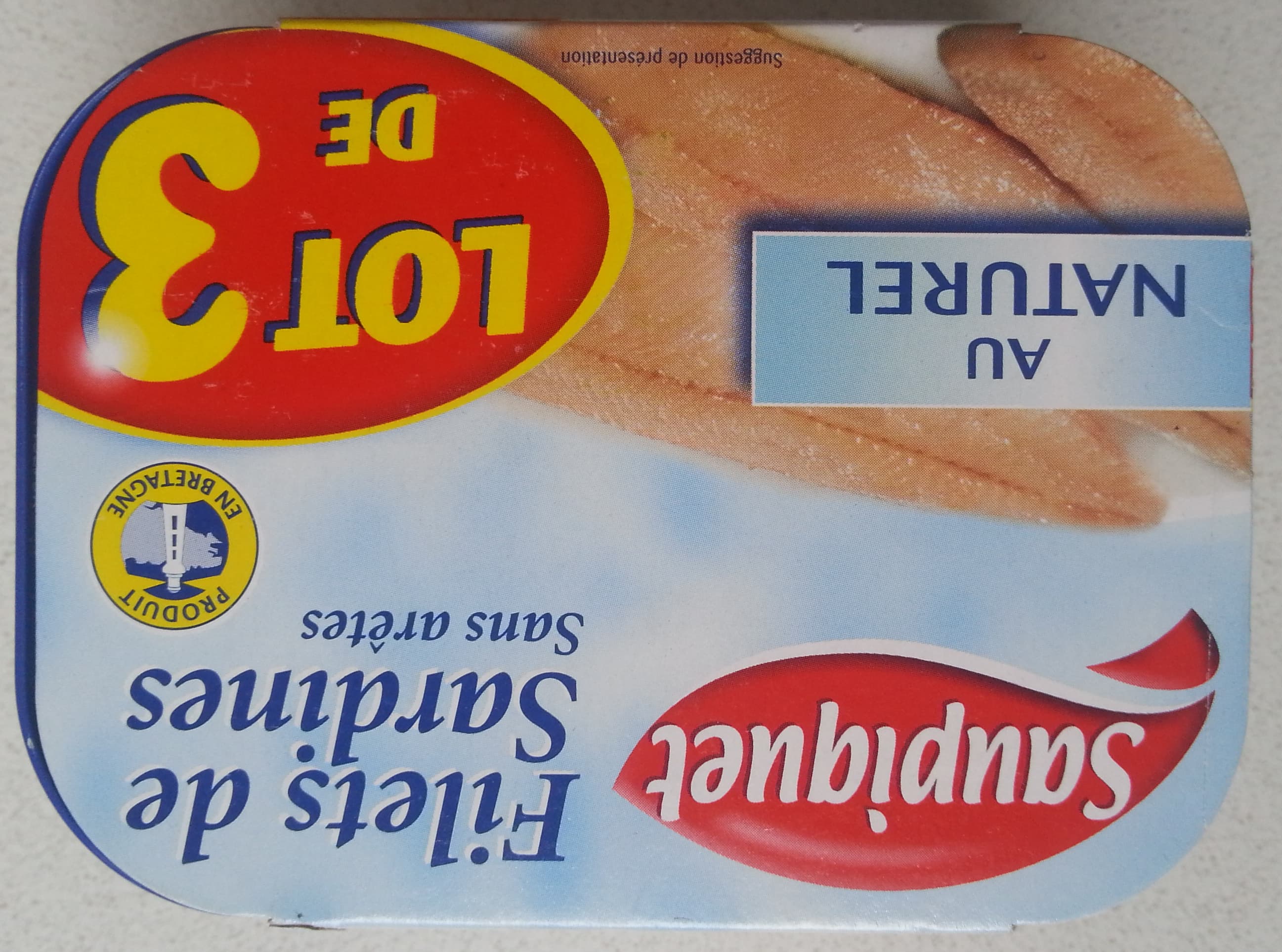Saupiquet Filets de sardines sans arêtes au naturel packshot