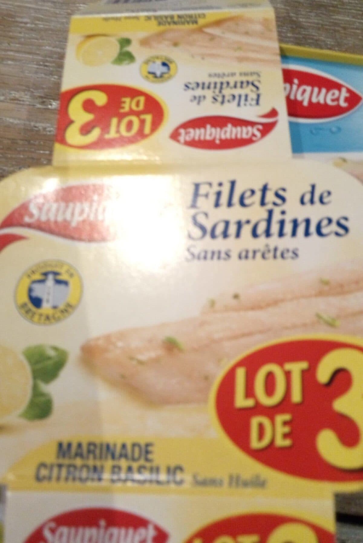 Saupiquet Saupiquet filets de sardines citron basilic lot de packshot