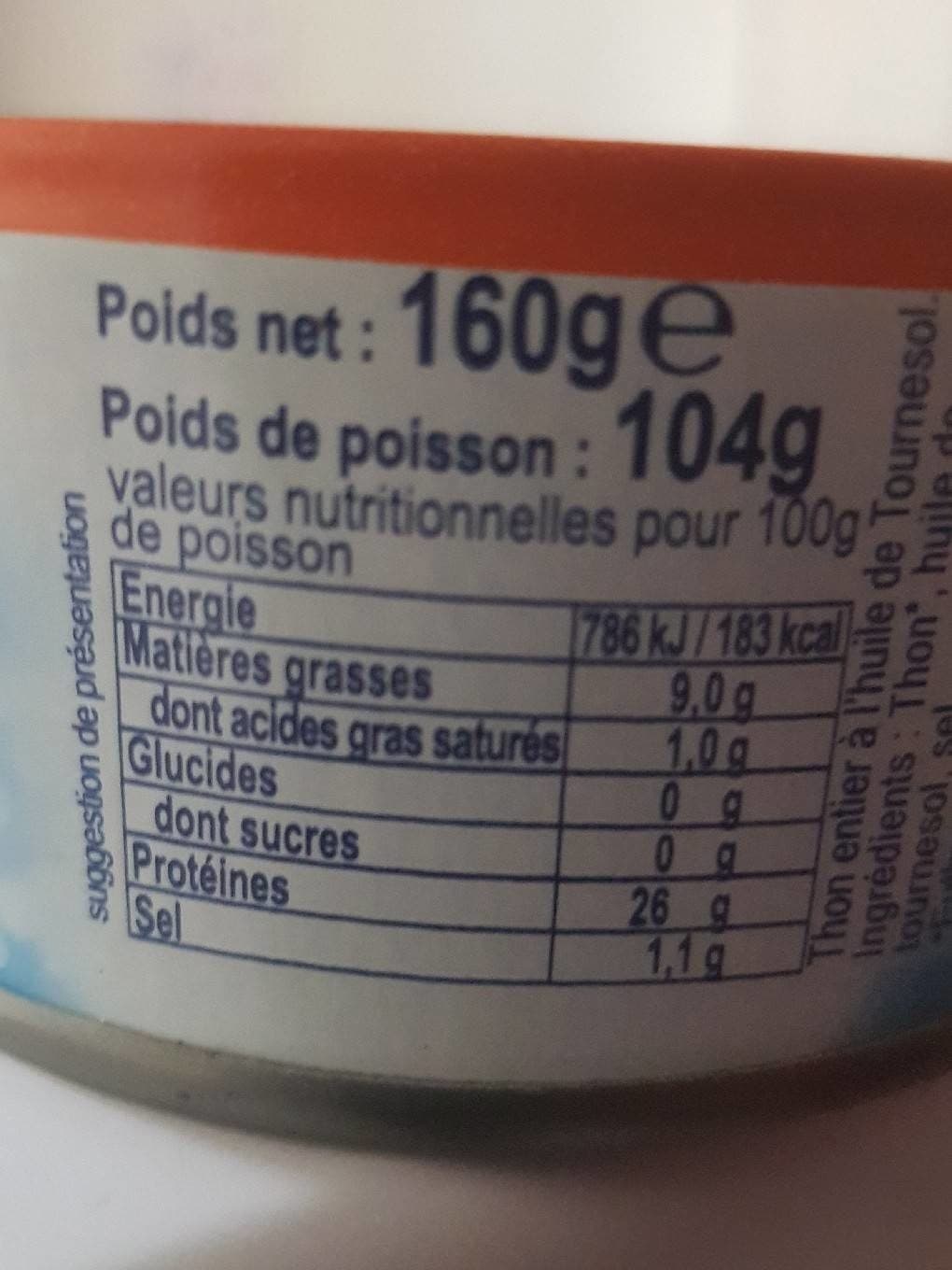 Saupiquet Thon Entier à l'huile de Tournesol packshot