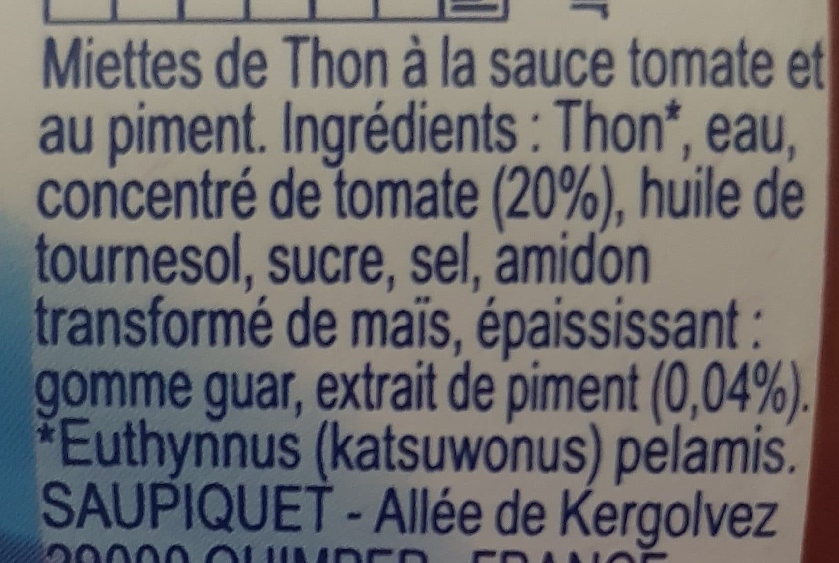 saupiquet Miettes de Thon à la Tomate et au Piment packshot