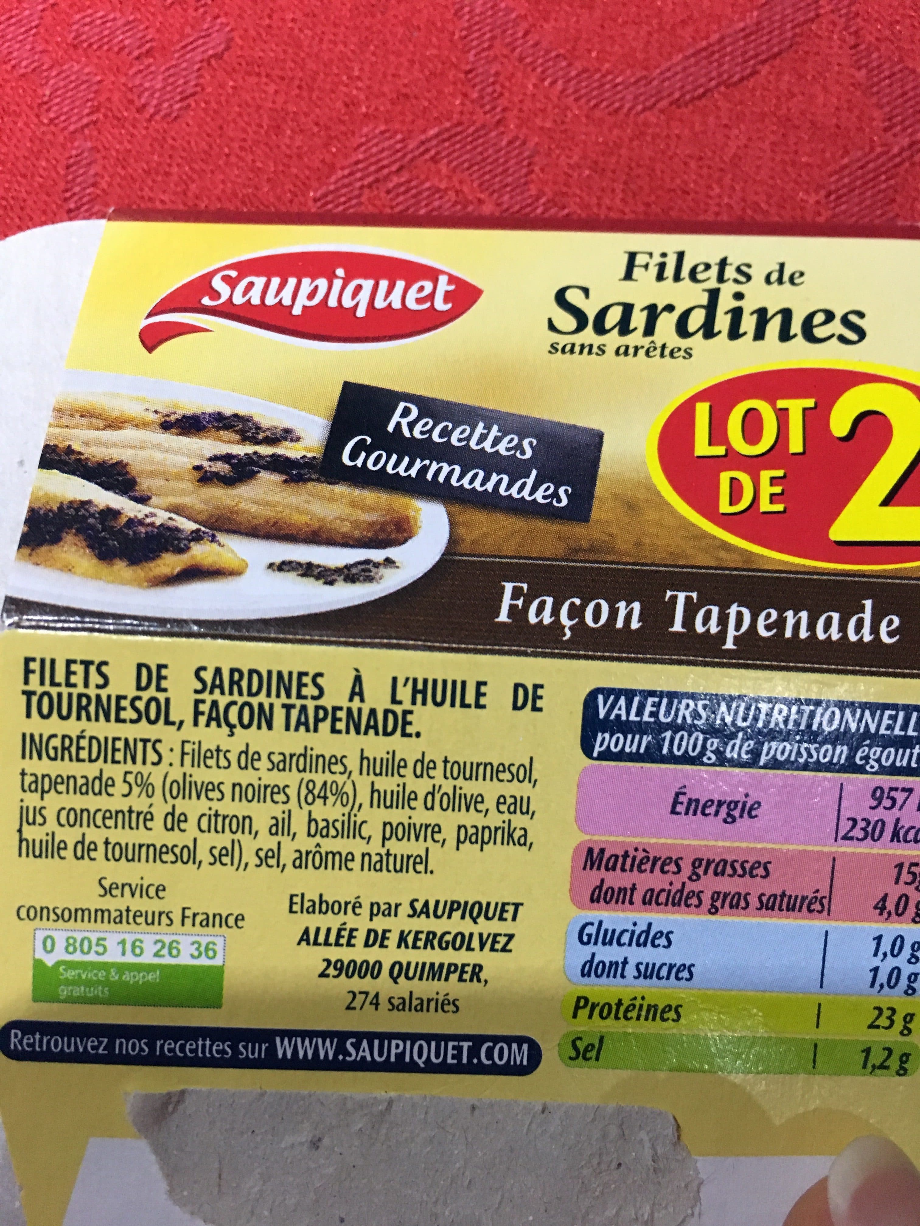 Saupiquet Filets de sardines façon tapenade Saupiquet packshot