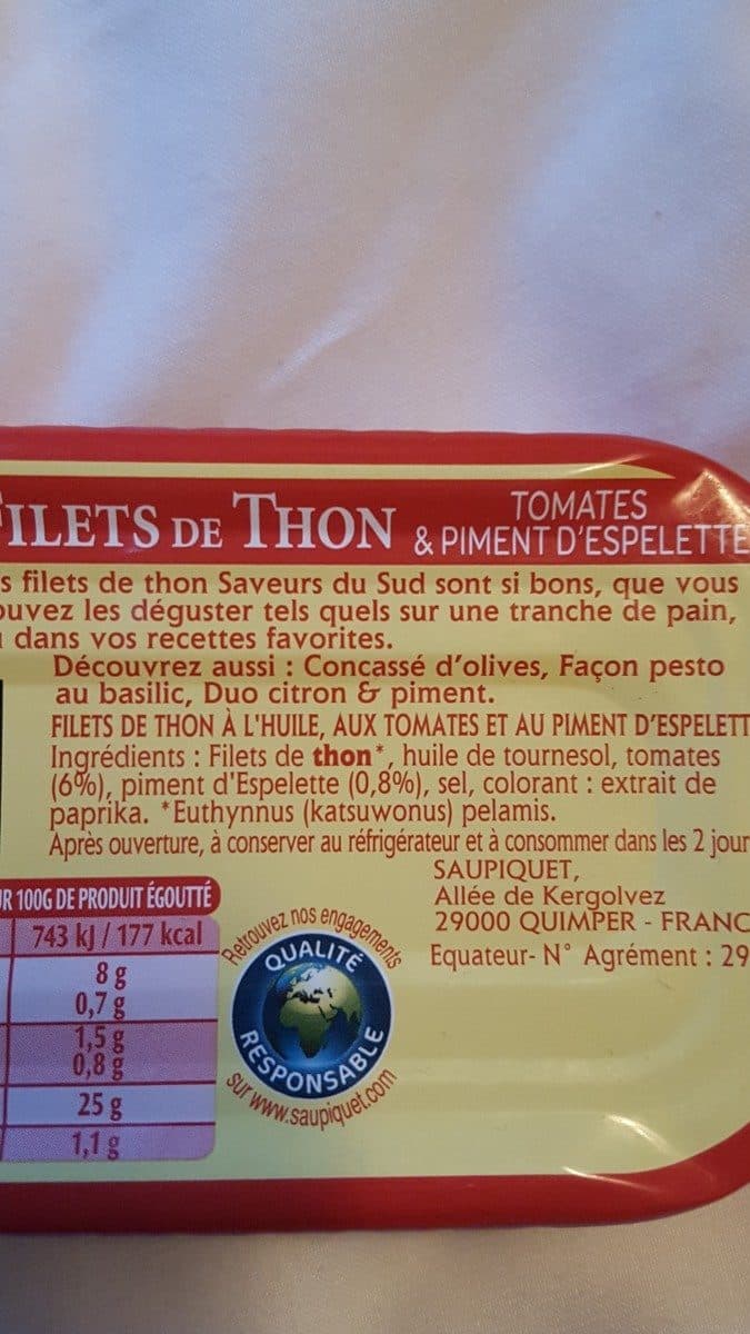 Saupiquet Filet de thon saveur du sud packshot