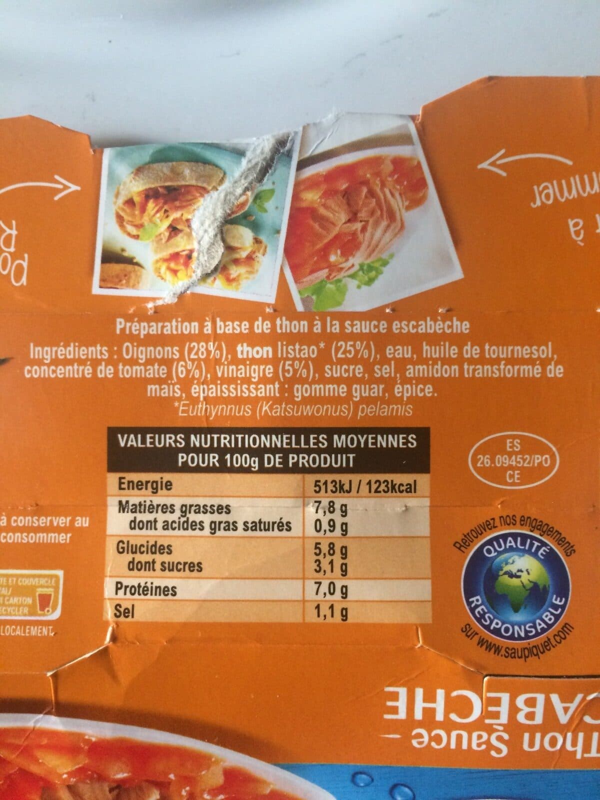 Saupiquet Le Thon Sauce ESCABECHE packshot