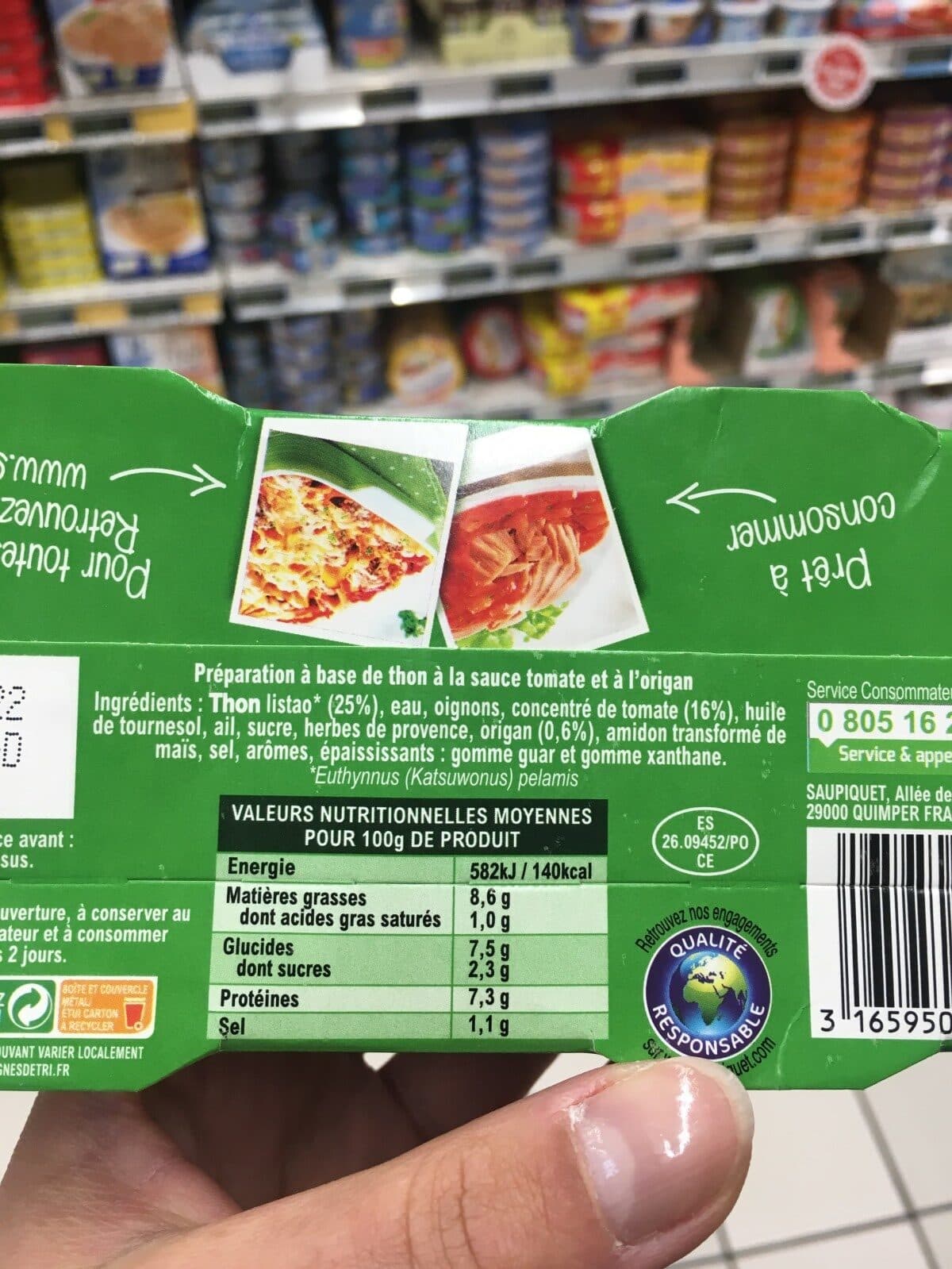 Saupiquet Le Thon Sauce Tomate Origan packshot