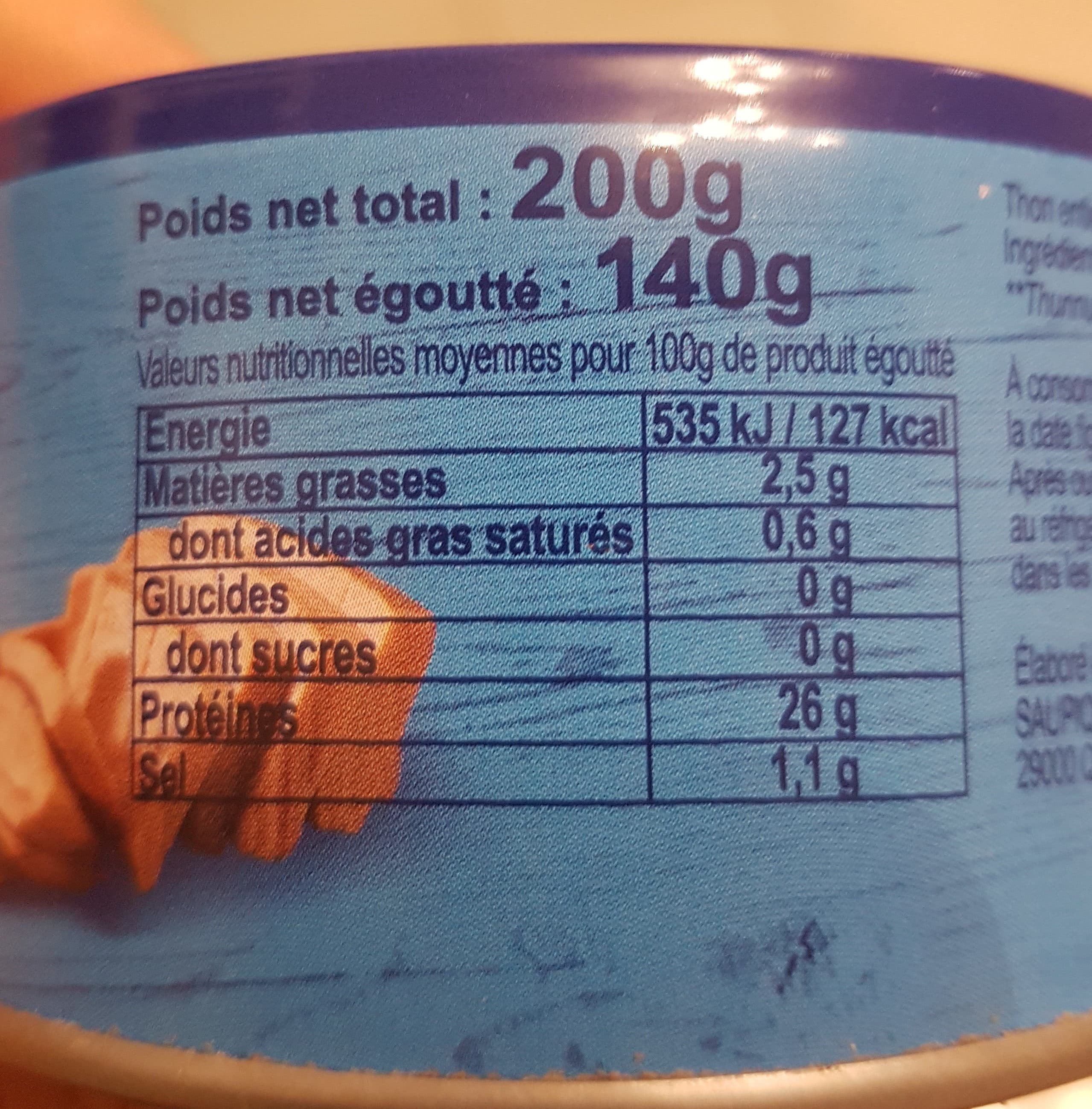 saupiquet Thon entier au naturel packshot