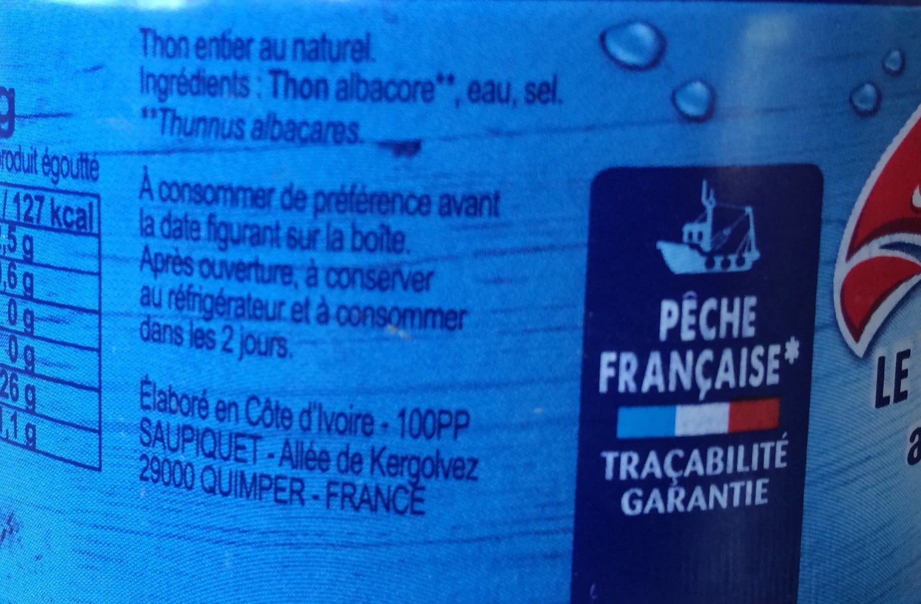 Saupiquet Thon entier naturel packshot