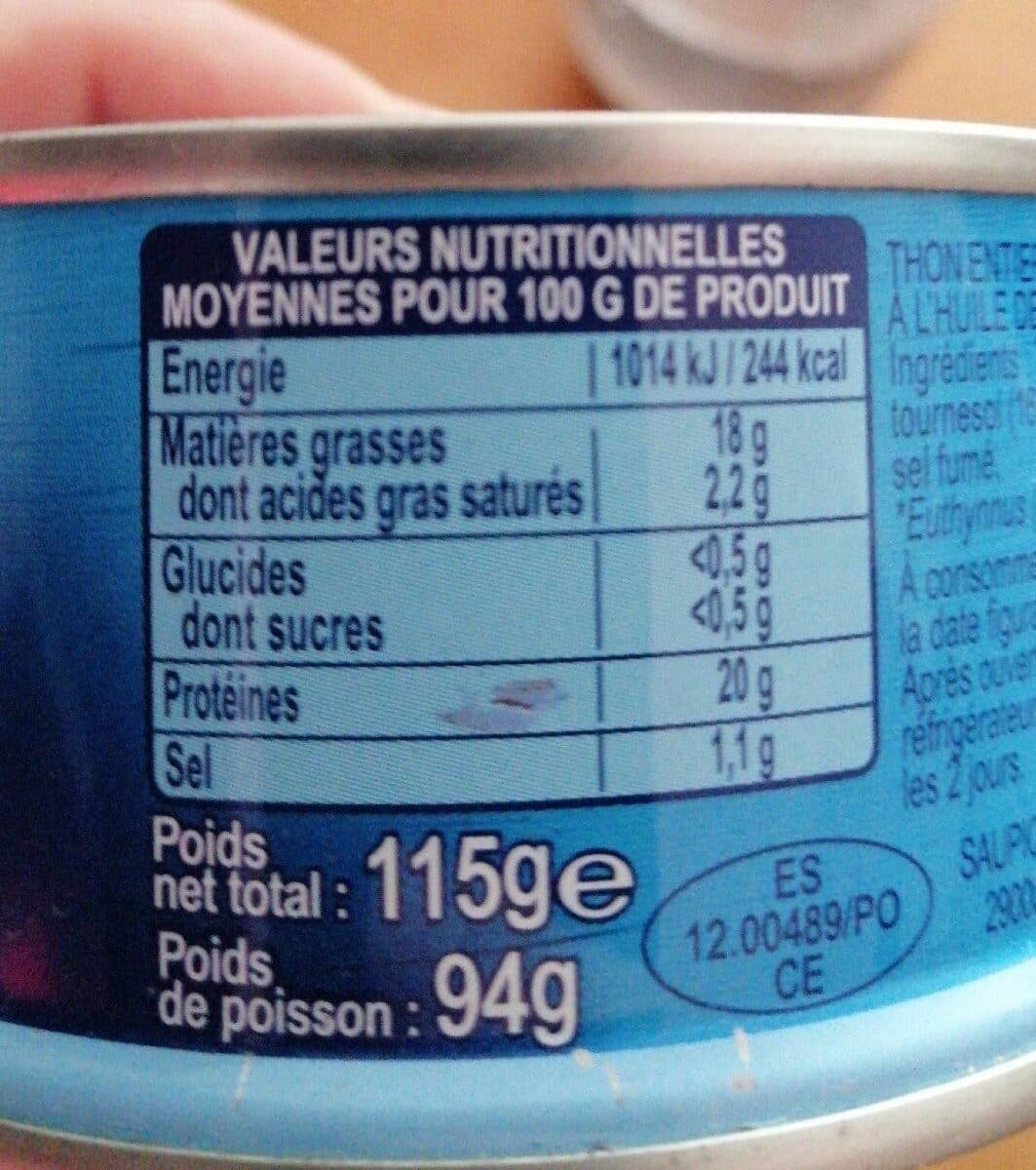 Saupiquet Thon entier naturel packshot