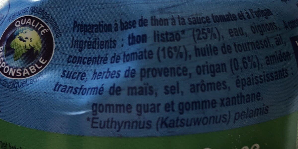 Saupiquet Thon sauce tomate origan packshot