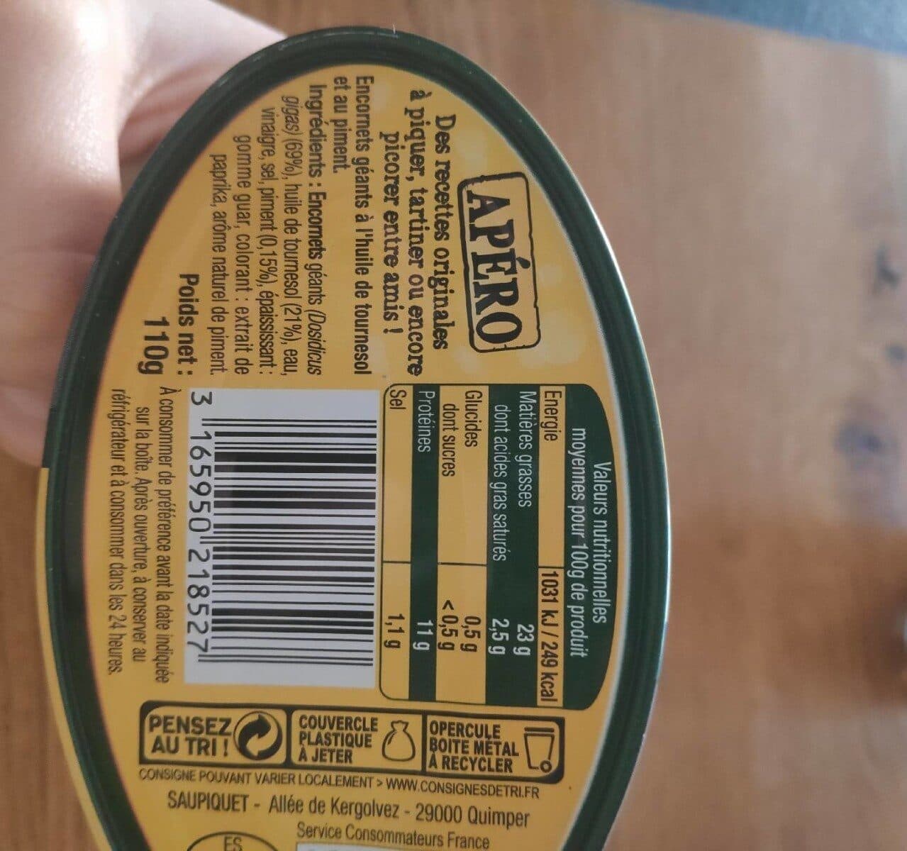 Saupiquet Encornets piment packshot