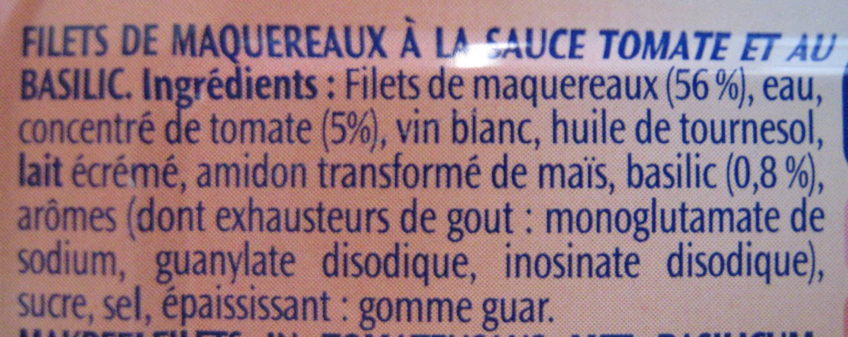 Saupiquet Filets de Maquereaux (Sauce Tomate et Basilic) Lot de 6 packshot
