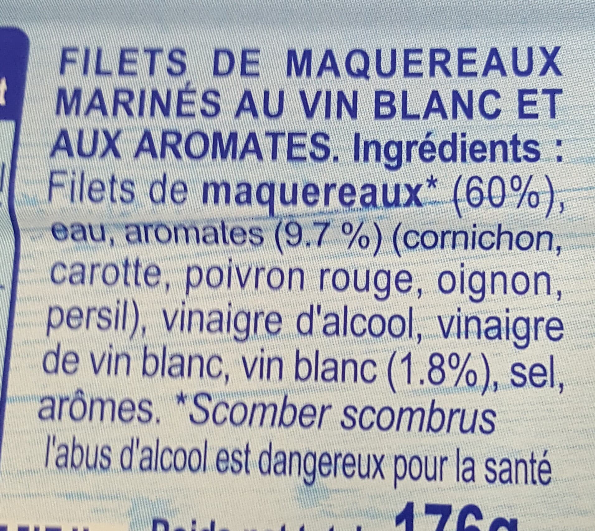 Saupiquet Filets de Maquereaux marinés au vin blanc et aux aromates packshot