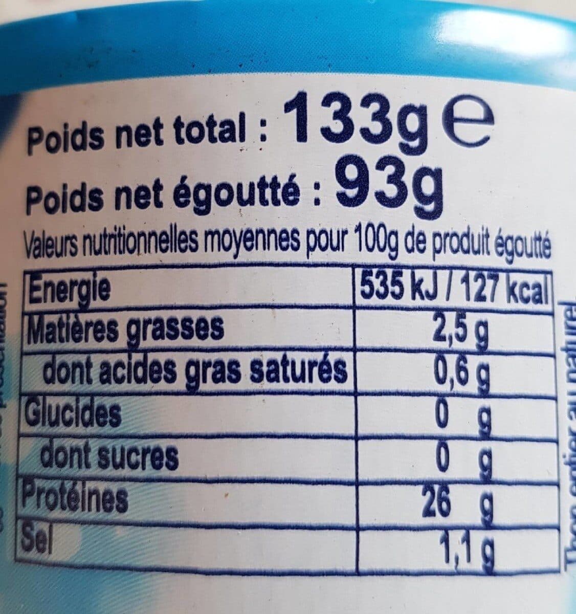 Saupiquet Thon entier saupiquet au naturel packshot