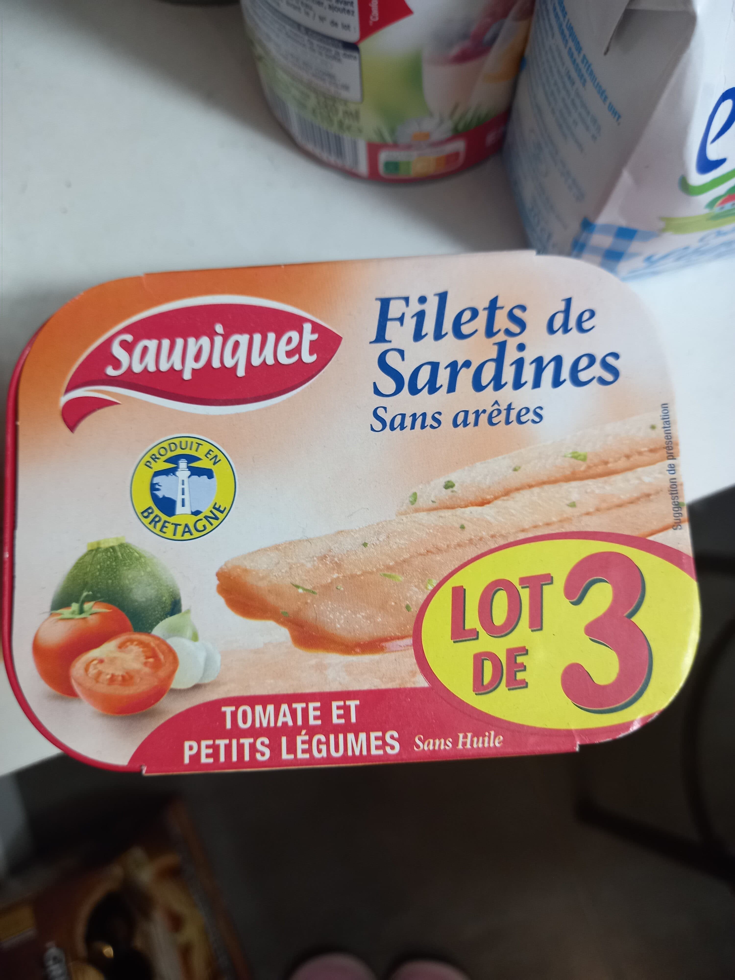 Saupiquet Filets de sardines sans arêtes tomates et petits légumes packshot