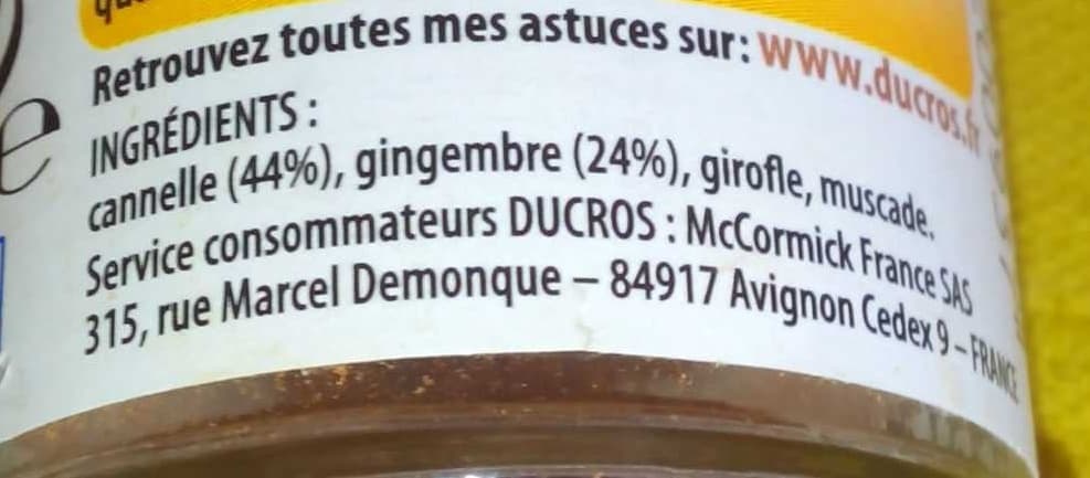 Ducros Quatre Épices Moulues packshot