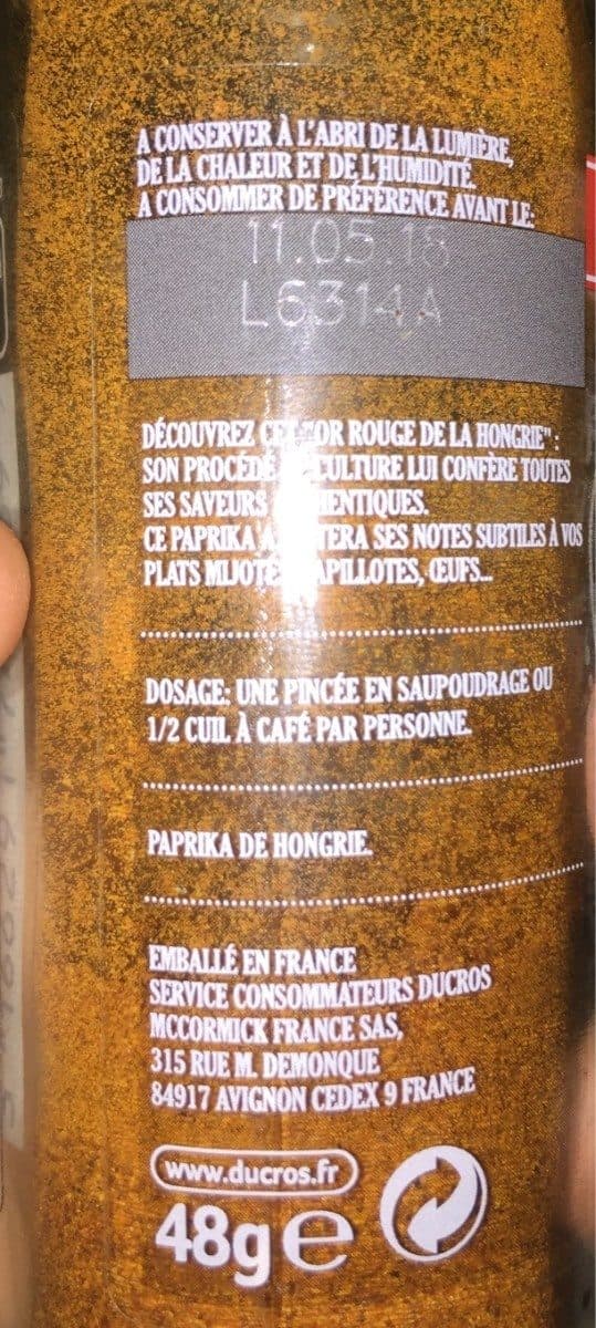 Ducros Paprika de hongrie packshot
