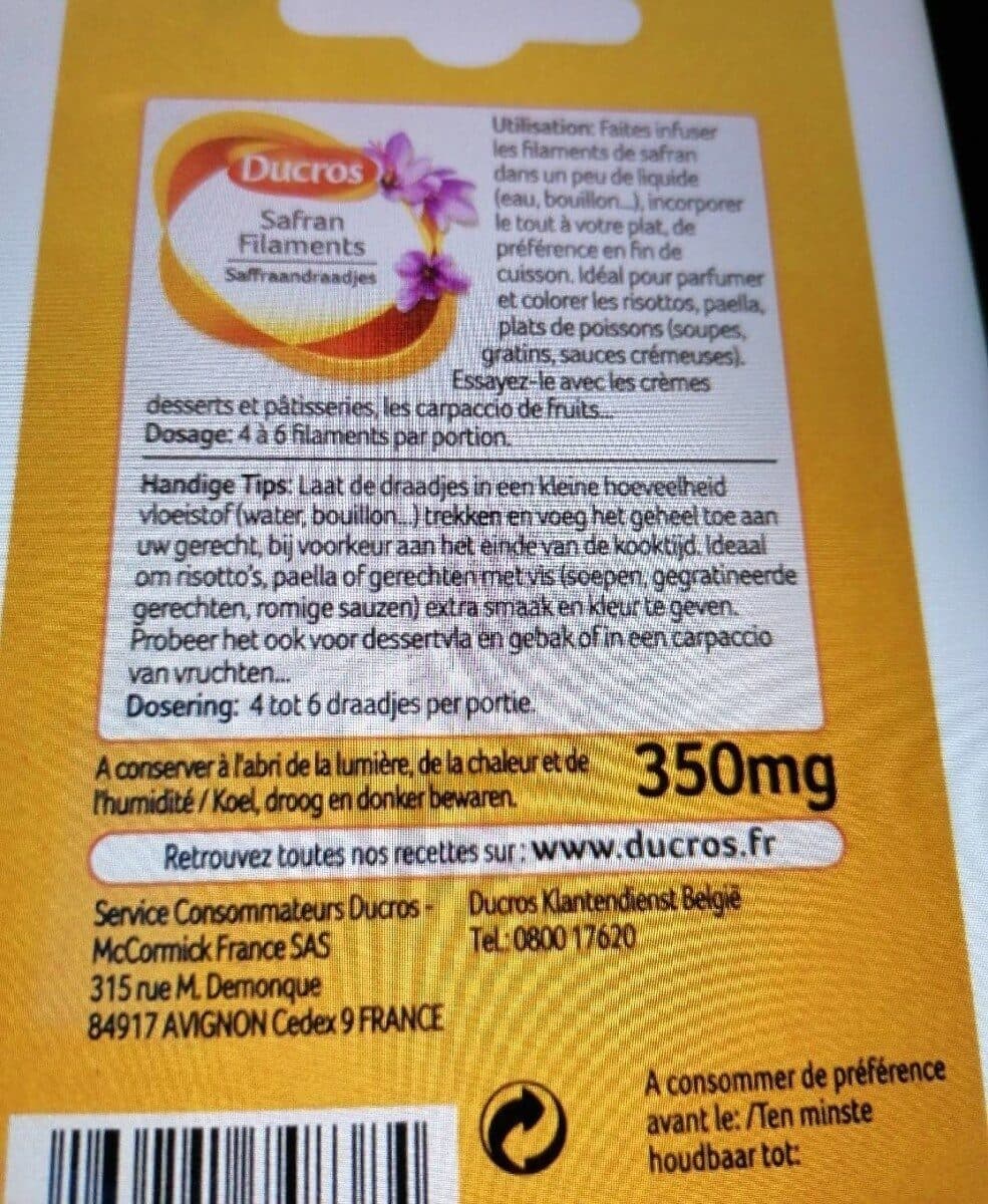 Ducros Safran Filaments packshot