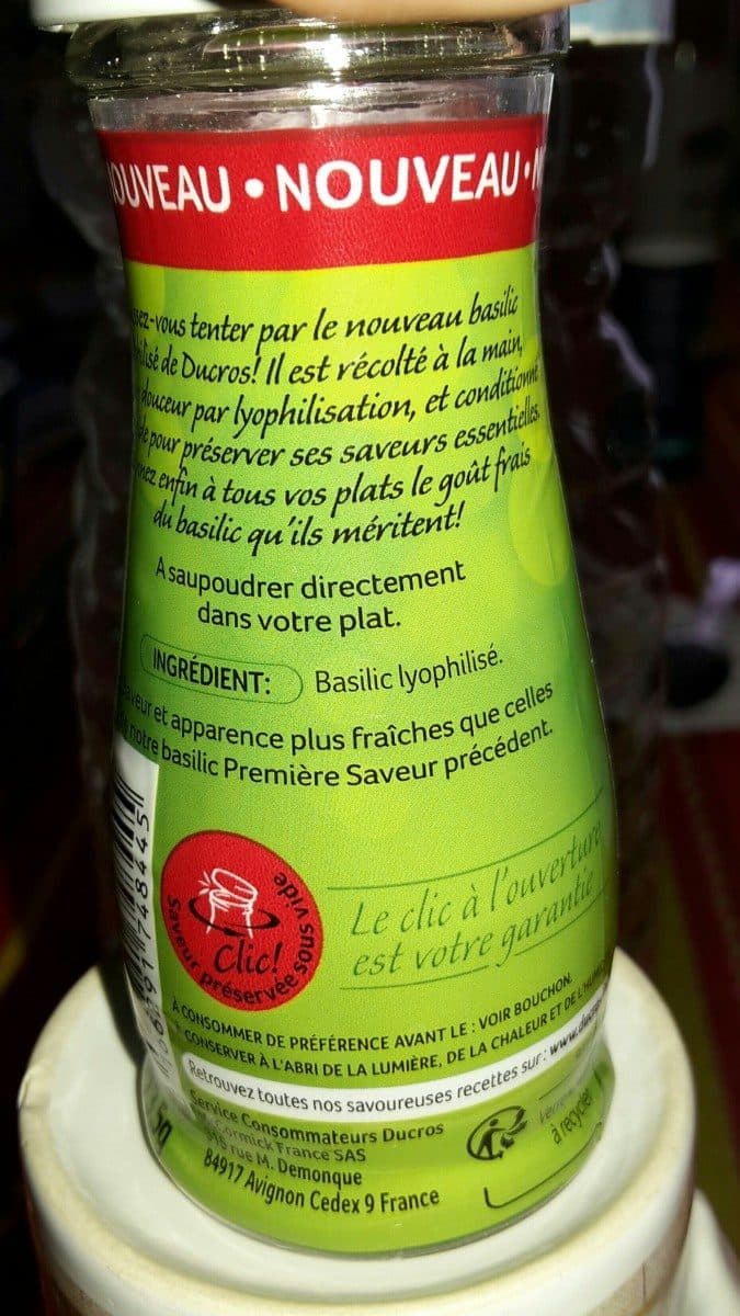 DUCROS Basilic premiere saveur lyophilise packshot