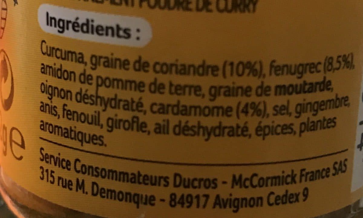 Ducros Curry poudre packshot
