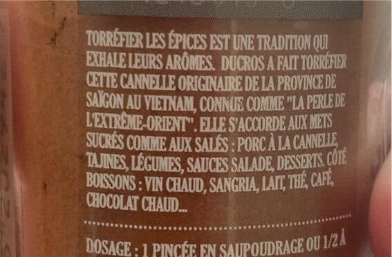Ducros Cannelle de saigon torréfiée moulue packshot