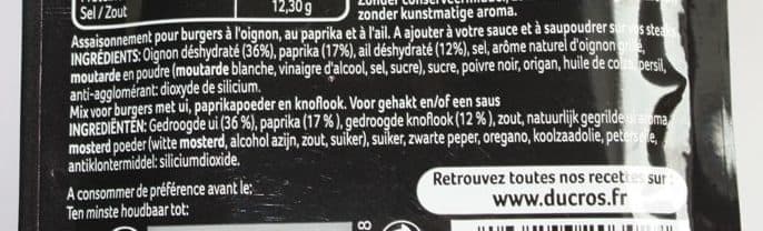 Ducros Assaisonnement pour burger oignon, paprika, ail packshot