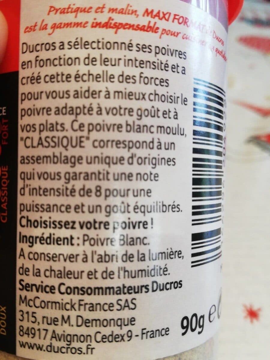 Ducros Boite menagere poivre blanc moulu packshot