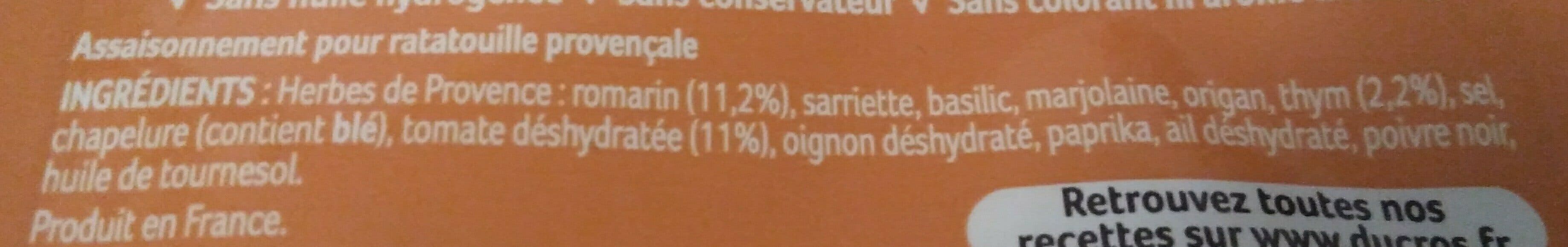 Ducros Mélange Malin Ratatouilles Provençale packshot