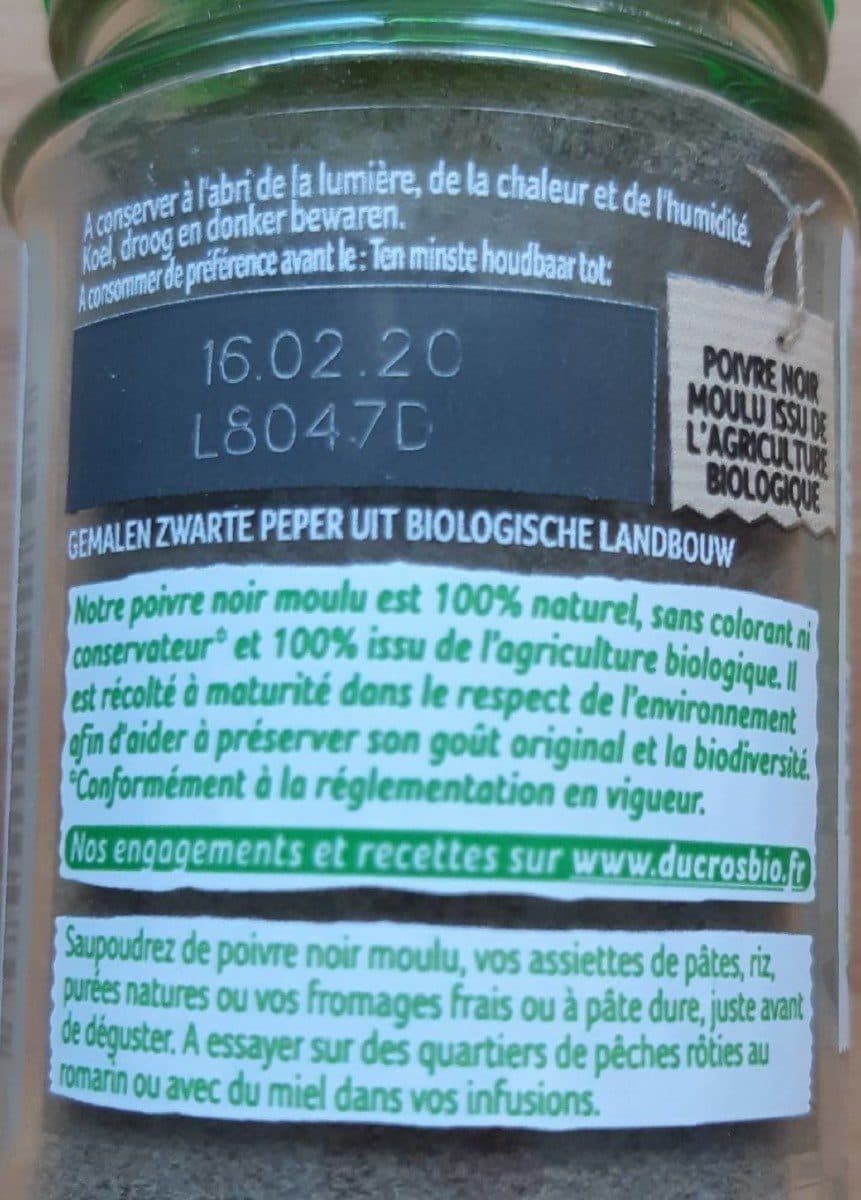 Ducros Ducros - Poivre noir moulu BIO packshot