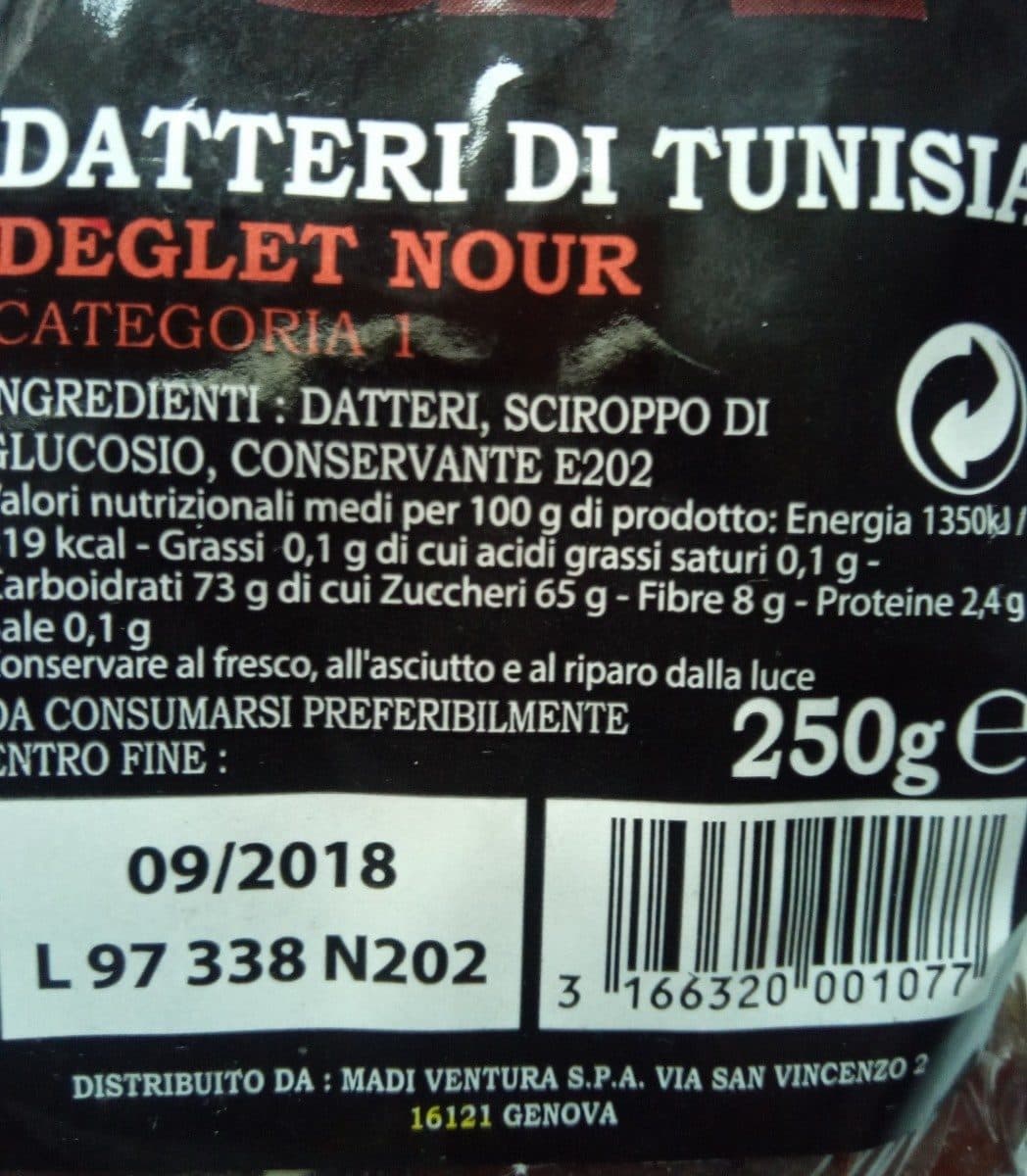 Open Food Facts Datteri packshot