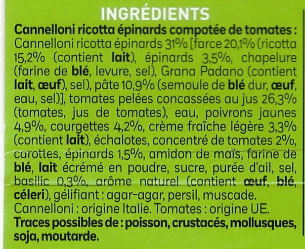 WW Cannelloni Ricotta et Epinards packshot