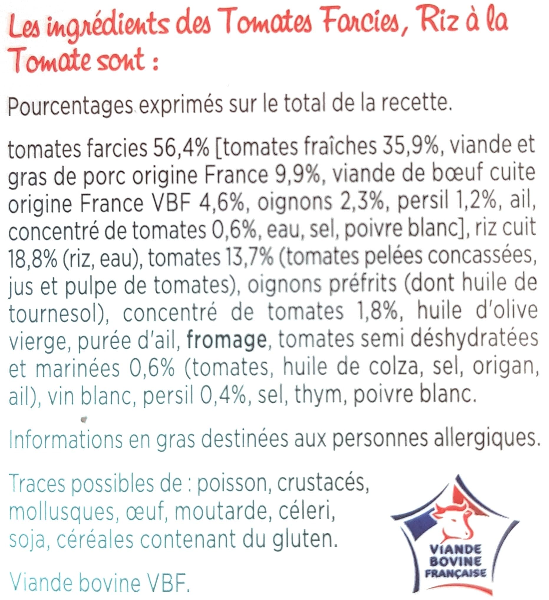 Marie Tomates Farcies, riz à la tomate packshot