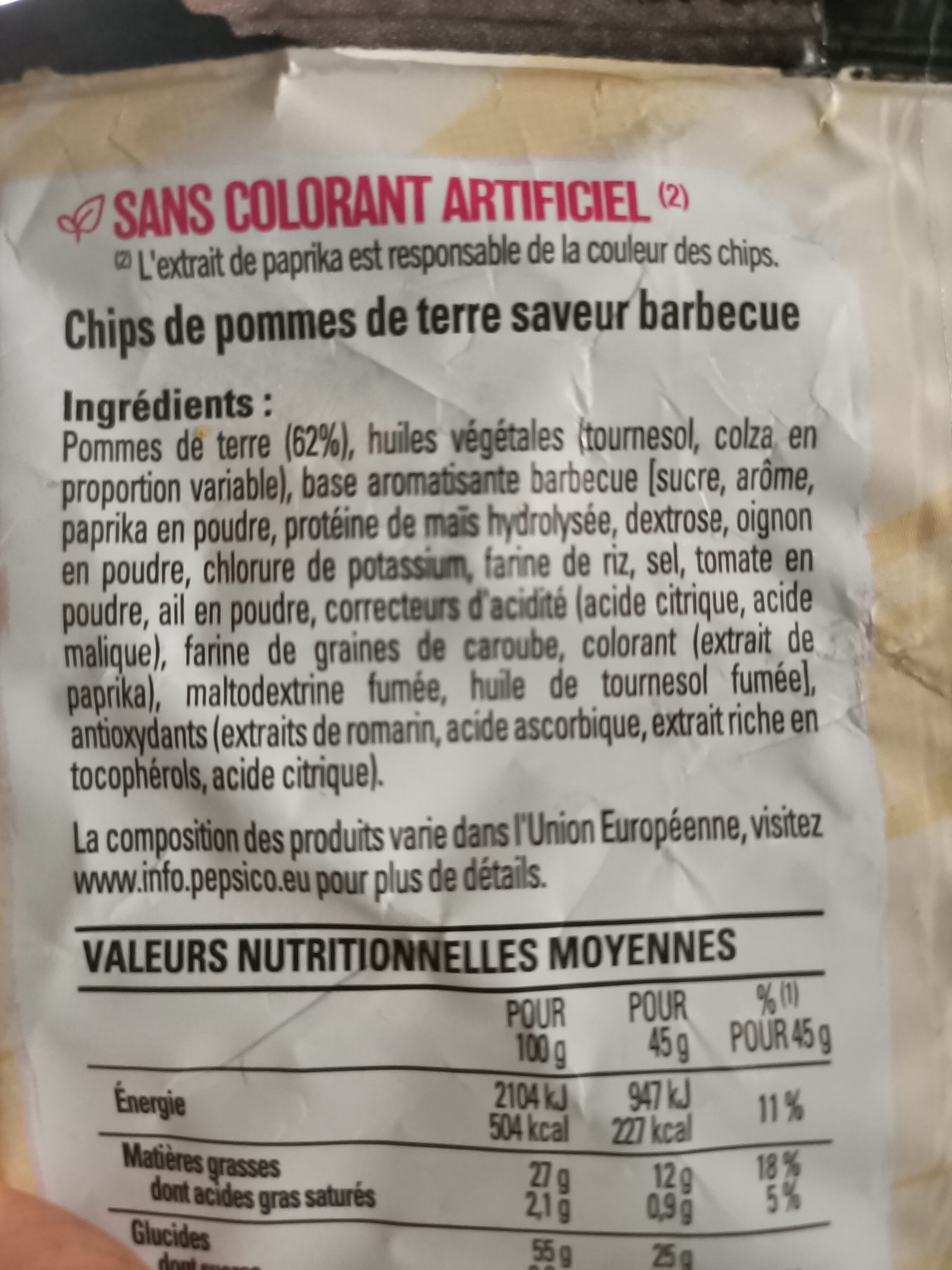 Lays Chips saveur barbecue packshot