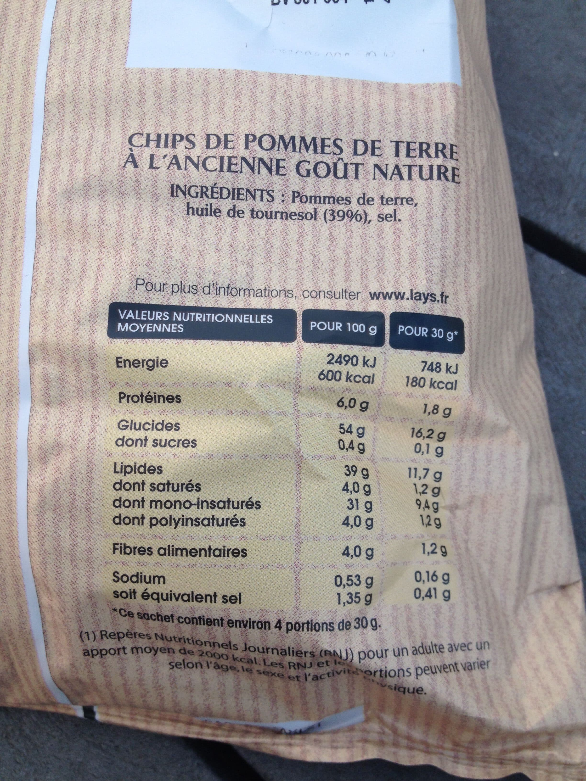 Lay's Chips à l'ancienne nature packshot