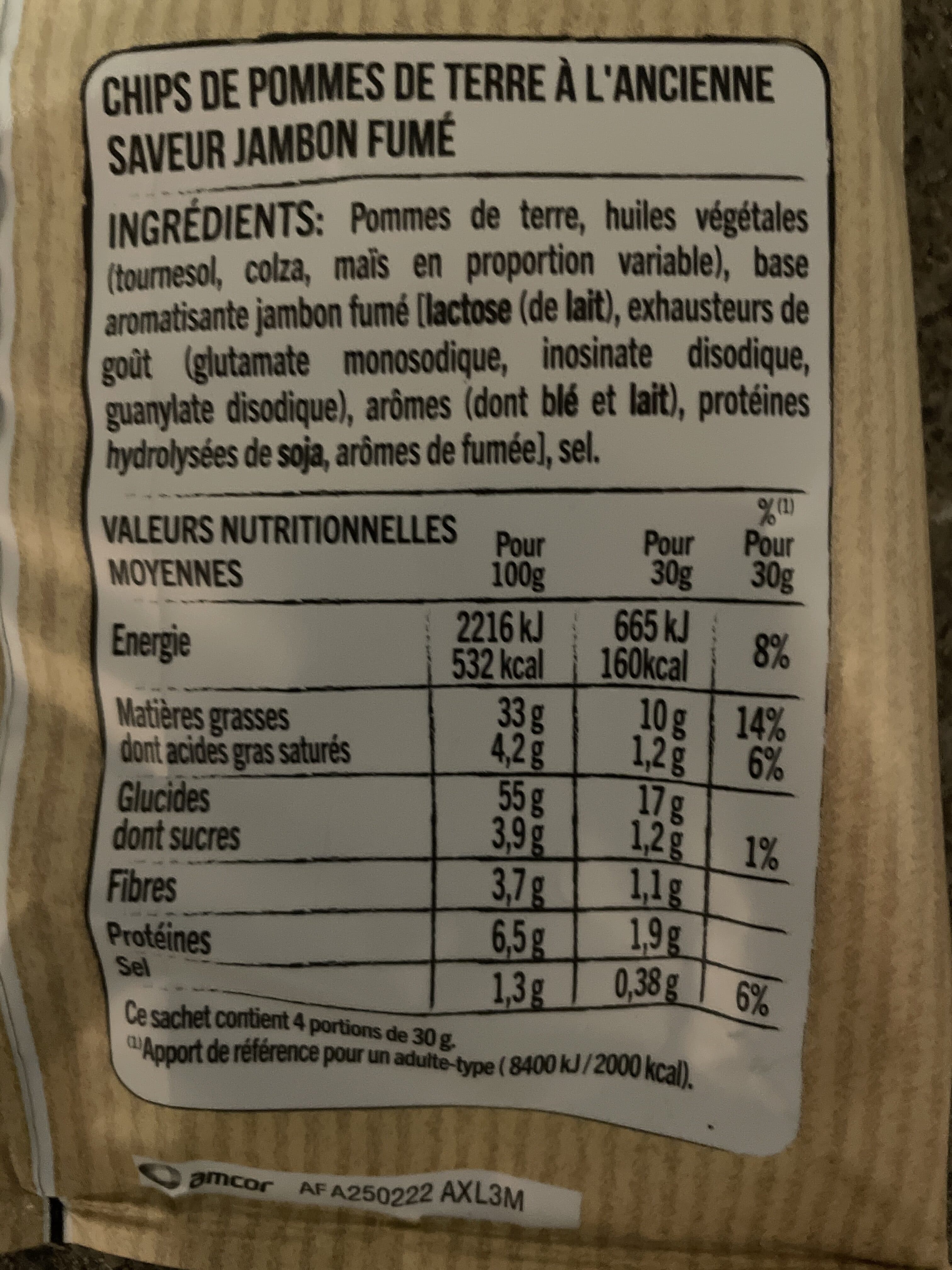 Lay's Lay's à l'ancienne saveur jambon de pays packshot