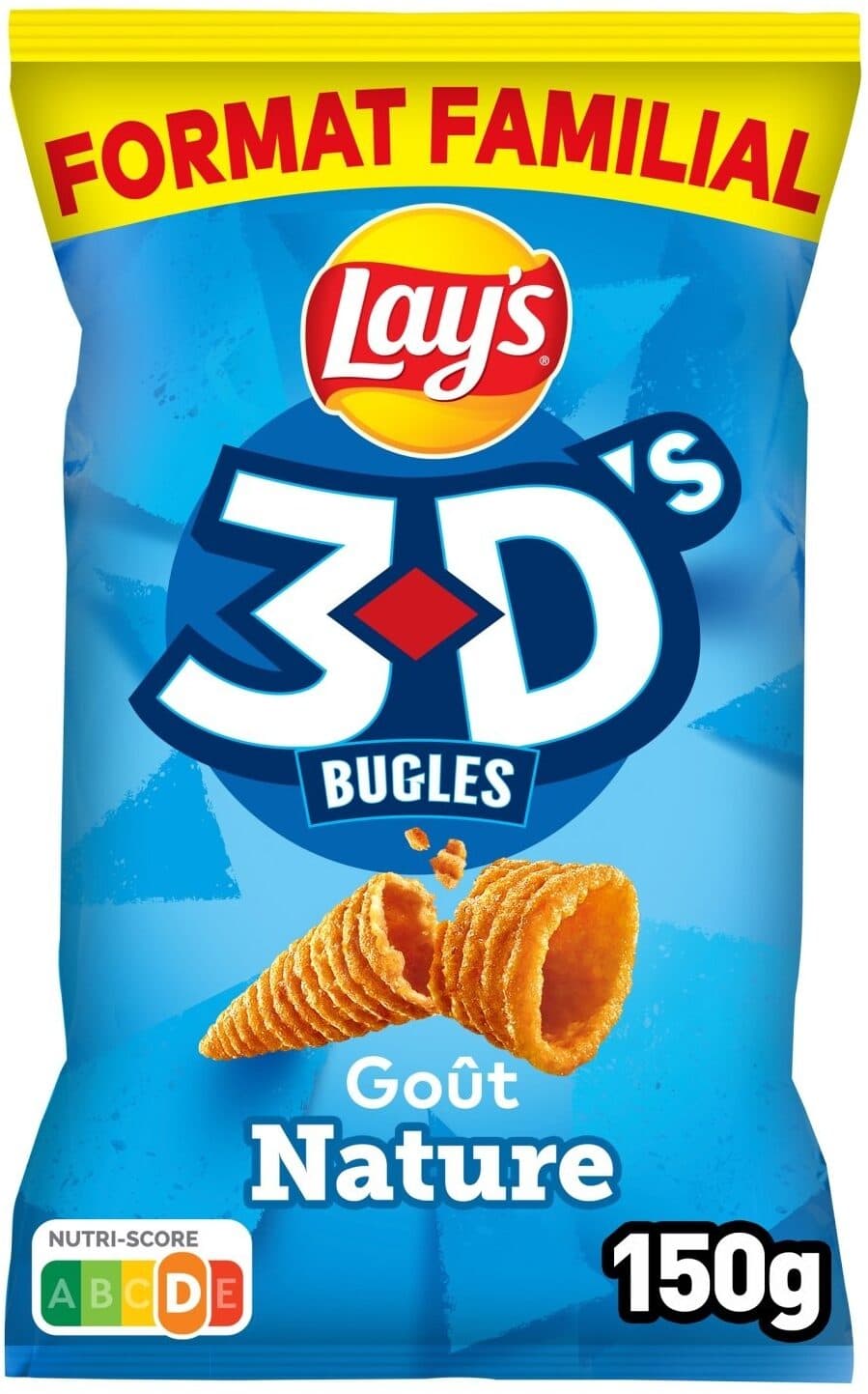 Lays Lay's 3D's Bugles goût nature format familial packshot