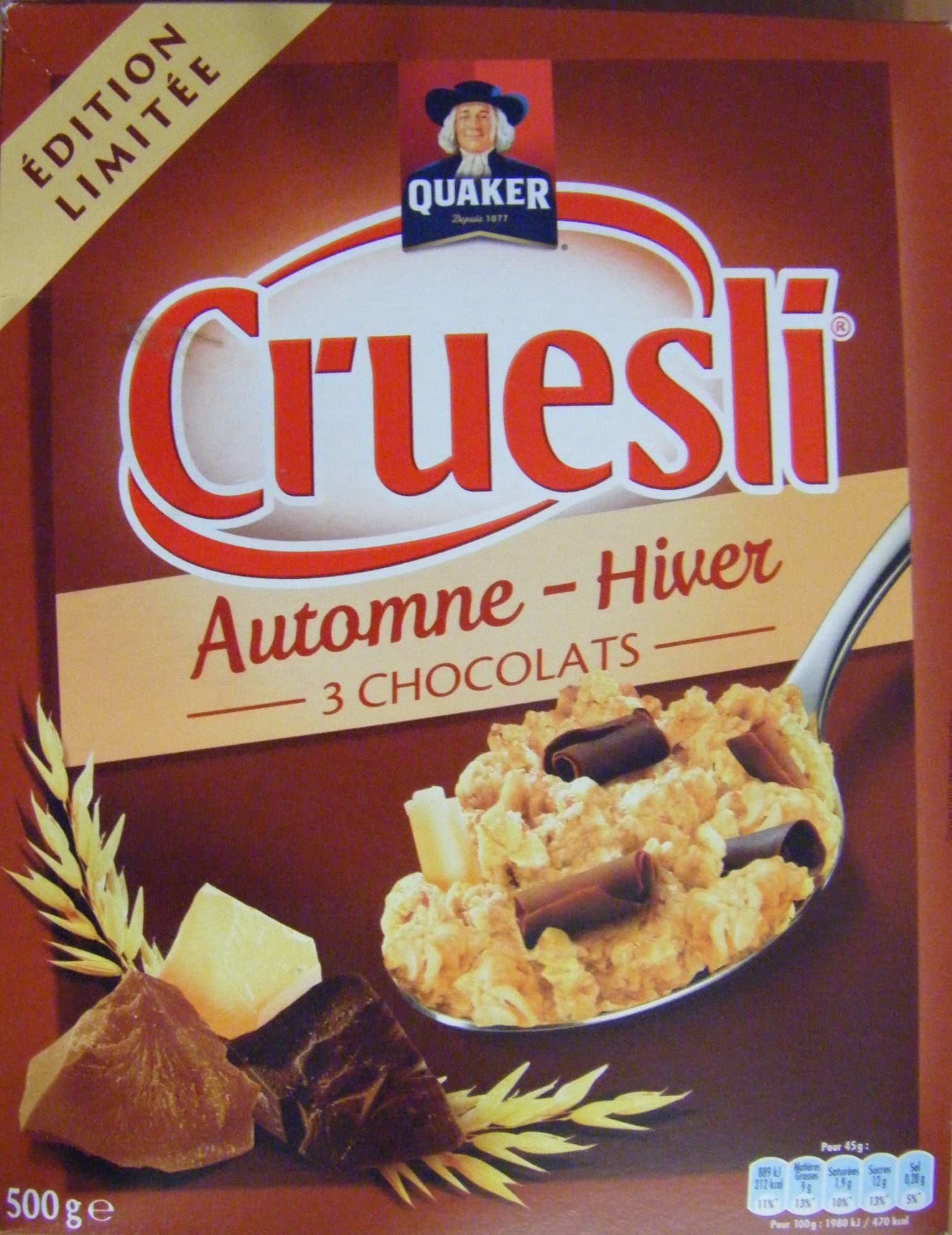 Cruesli Automne - Hiver - 3 chocolats packshot