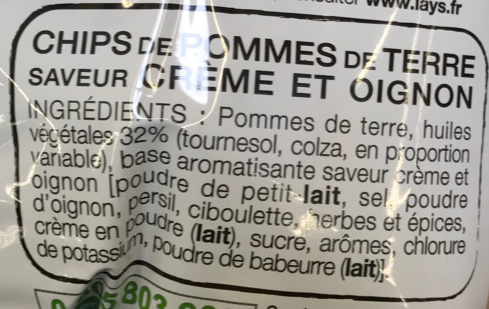 Lay's Chips saveur cream & onion packshot