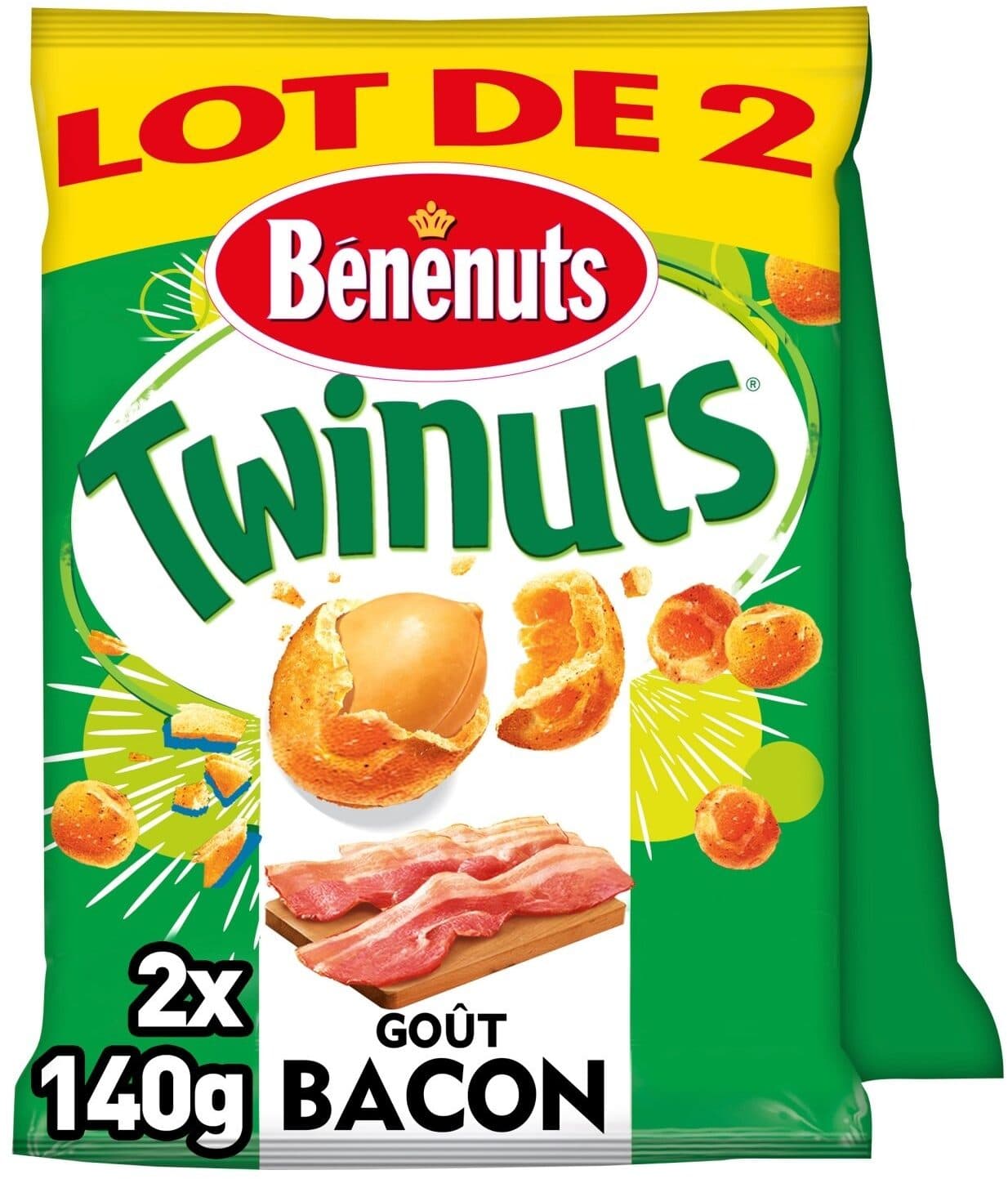 Bénenuts Bénenuts Twinuts goût bacon lot de 2 x 140 g packshot