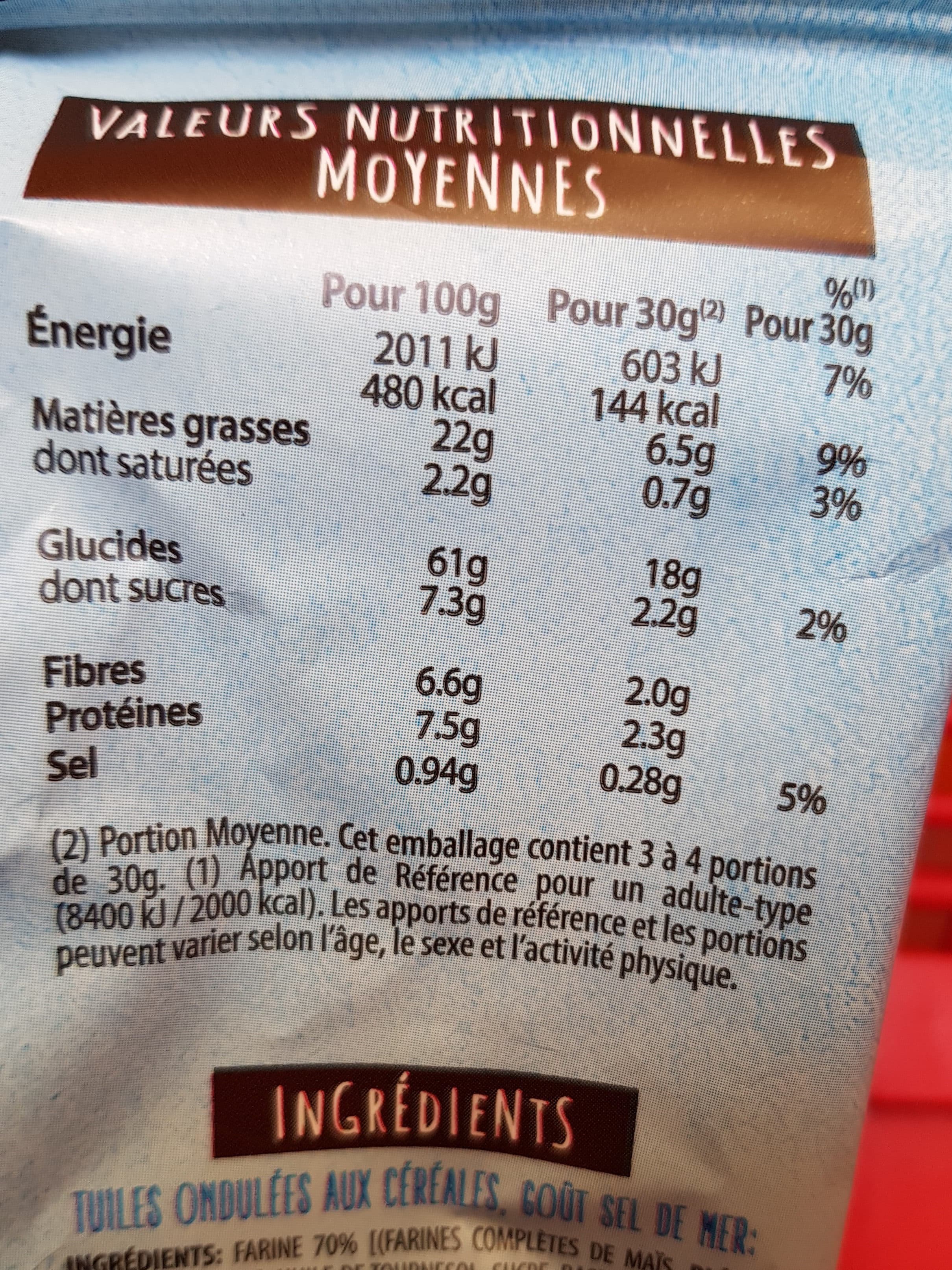 Benenuts Tuiles ondulées aux céréales goût sel de mer packshot