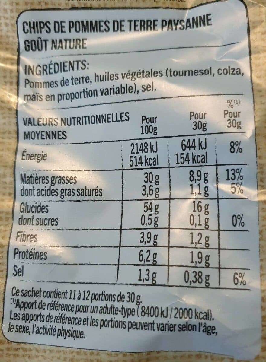 Lay's Lay's Recette paysanne nature maxi format packshot