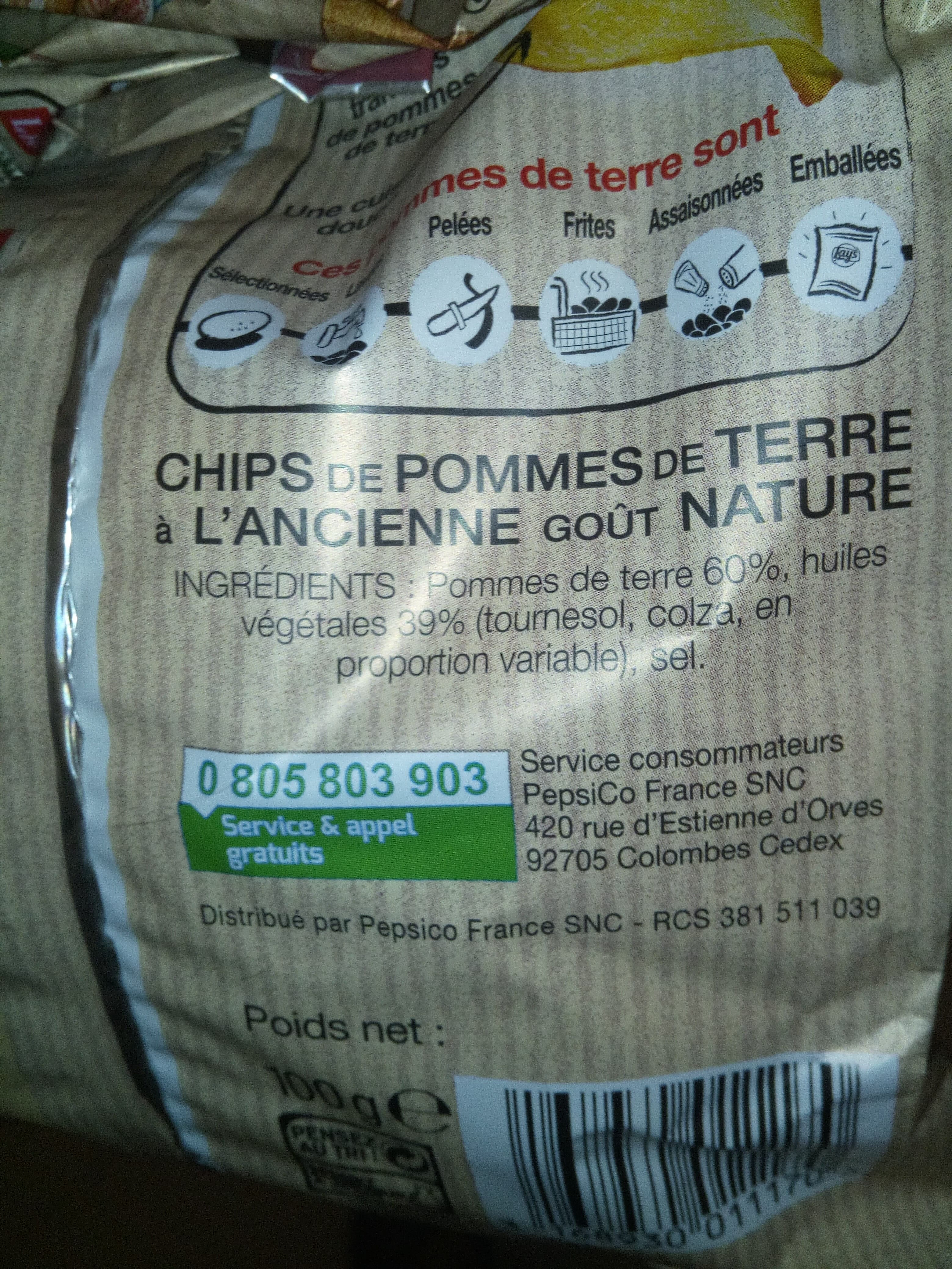 Lay's Lay's Chips à l'ancienne nature 6 x packshot