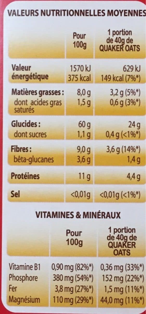 Quaker Flocons d'avoine packshot