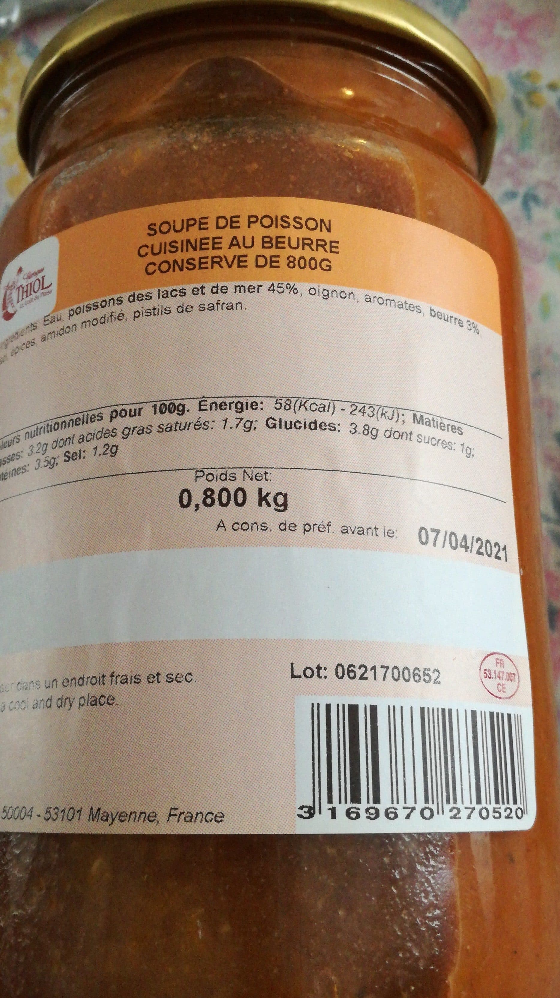 Thiol Thiol Fiskesuppe Fransk packshot