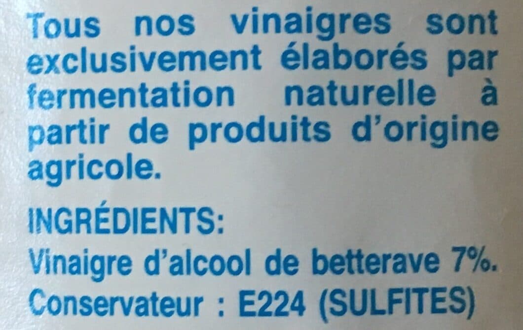Vinajol Vinaigre d’alcool cristal 7* packshot